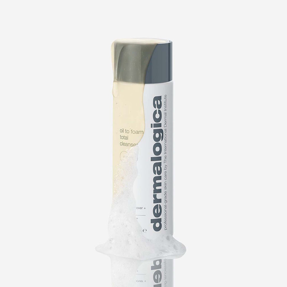 dermalogica oil to foam total cleanser on a white background